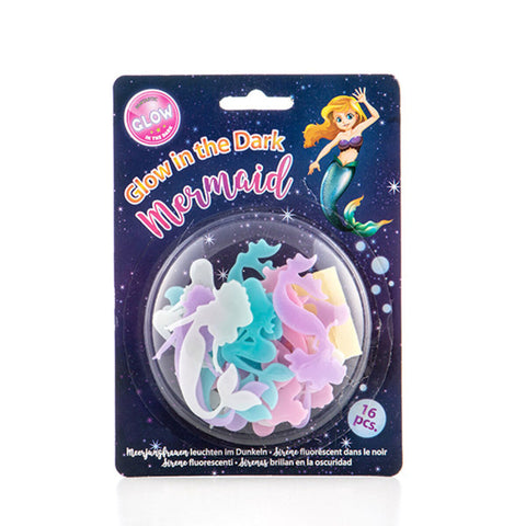 Adaugă magie în joaca celor mici cu sirenele fosforescente Junior Knows! Set de 16 figurine strălucitoare, perfecte pentru decor sau distracție creativă.