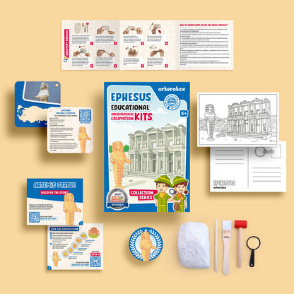 Arkerobox - Set arheologic educational si puzzle 3D, Efes - Biblioteca Celsus