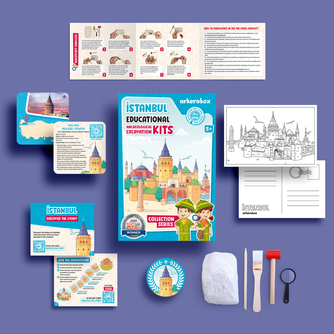 Arkerobox - Set arheologic educational si puzzle 3D, Istanbul, Turnul Galata