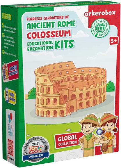 Arkerobox - Set arheologic educational si puzzle 3D, Roma antica, Colosseum
