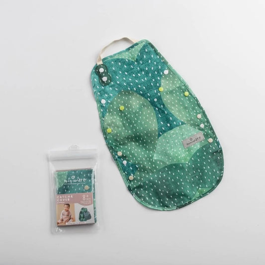 Baveta bebelusi 2 in 1 Miniware Catch & Cover, Prickly Pear -