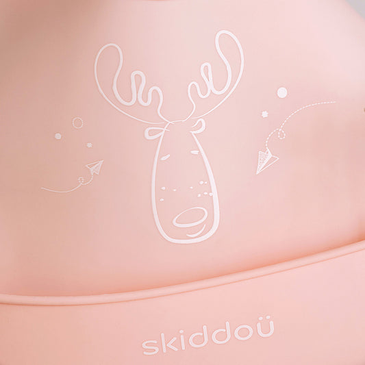 Baveta din silicon Smekke, Skiddou, Keep Pink, Roz