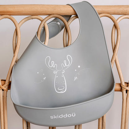 Baveta din silicon Smekke, Skiddou, Normandic dream, Gri