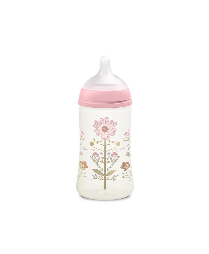 Biberon 270 ml tetină fiziologică SX Pro cu debit mediu Roz Gold Premium