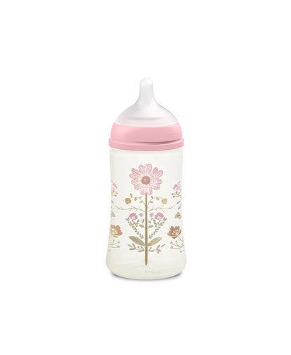 Biberon 270 ml tetină fiziologică SX Pro cu debit mediu Roz Gold Premium