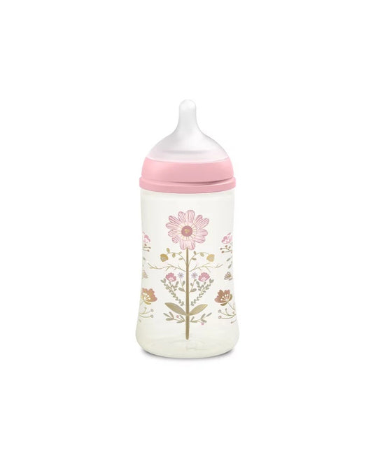 Biberon 270 ml tetină fiziologică SX Pro cu debit mediu Roz Gold Premium