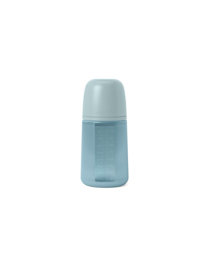 Biberon din silicon, 240ml, Colour Essence SX Pro debit mediu, albastru