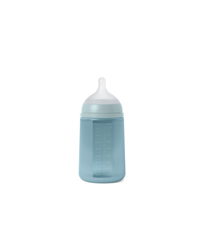 Biberon din silicon, 240ml, Colour Essence SX Pro debit mediu, albastru
