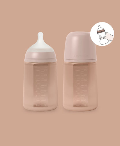 Biberon din silicon, 240ml, Colour Essence SX Pro debit mediu, nude