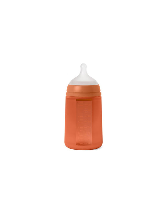 Biberon din silicon, 240ml, Colour Essence SX Pro debit mediu, rosu