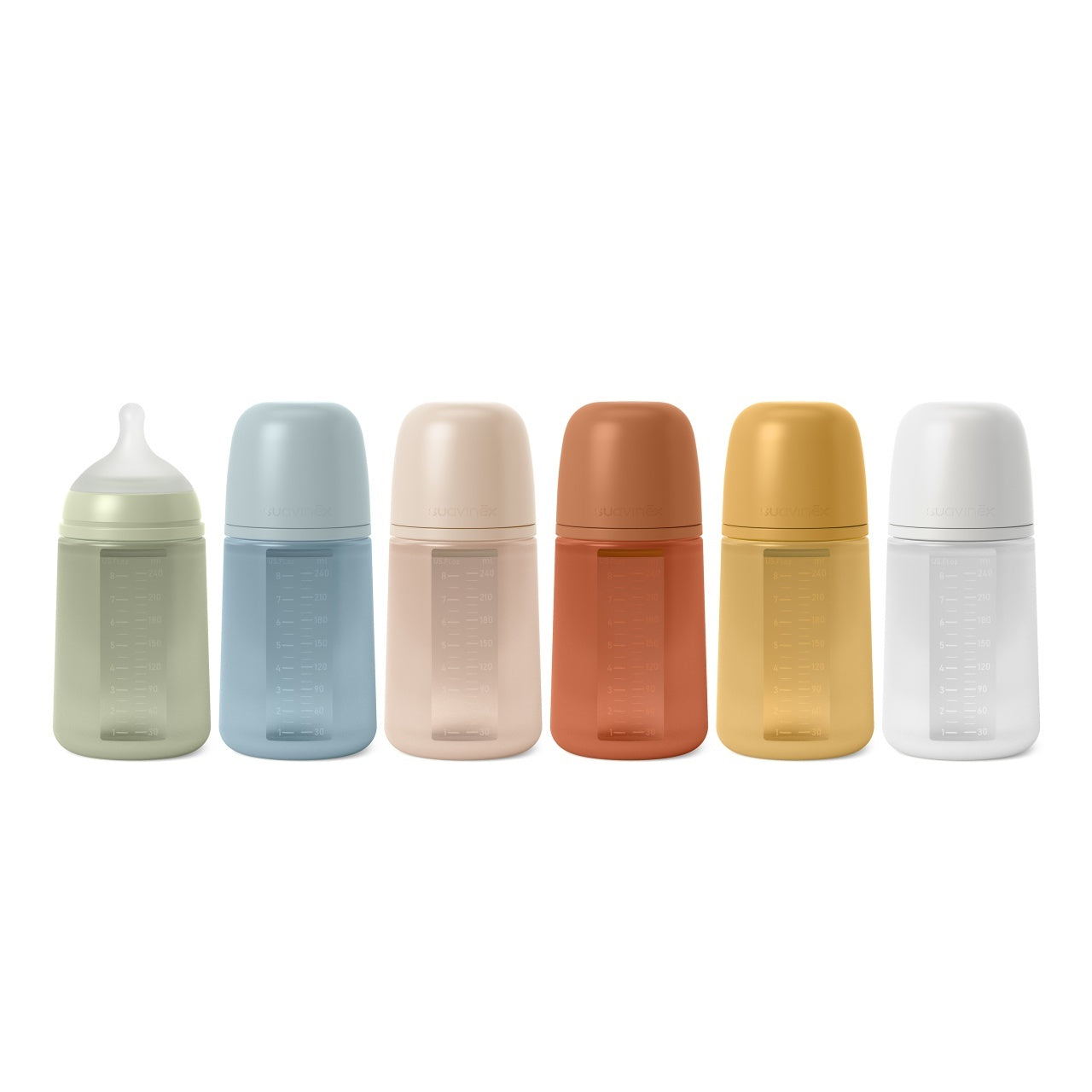 Biberon din silicon, 240ml, Colour Essence SX Pro debit mediu, transparent