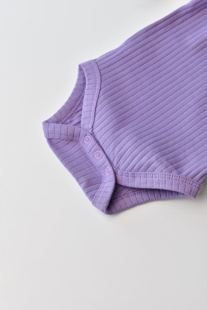 Body Bebe Unisex cu maneca lunga din 95% bumbac organic cu 5% elastan - Mov, BabyCosy