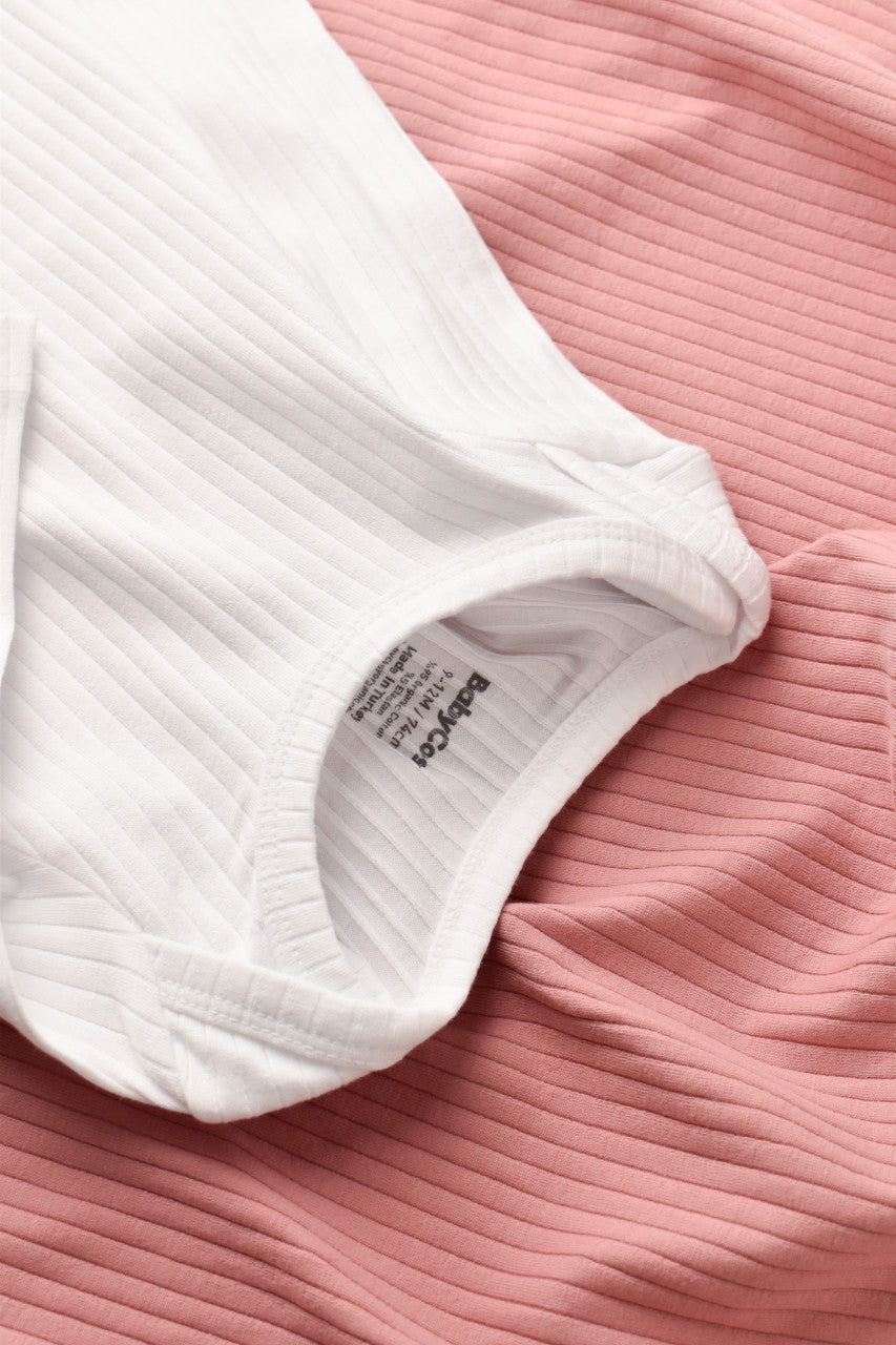Body Bebe Unisex cu maneca lunga din 95% bumbac organic cu 5% elastan - Alb, BabyCosy