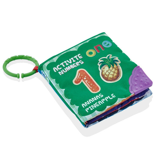 Cartea interactiva pentru bebelusi cu accesoriu de dentitie BabyJem - Carte pentru bebelusi