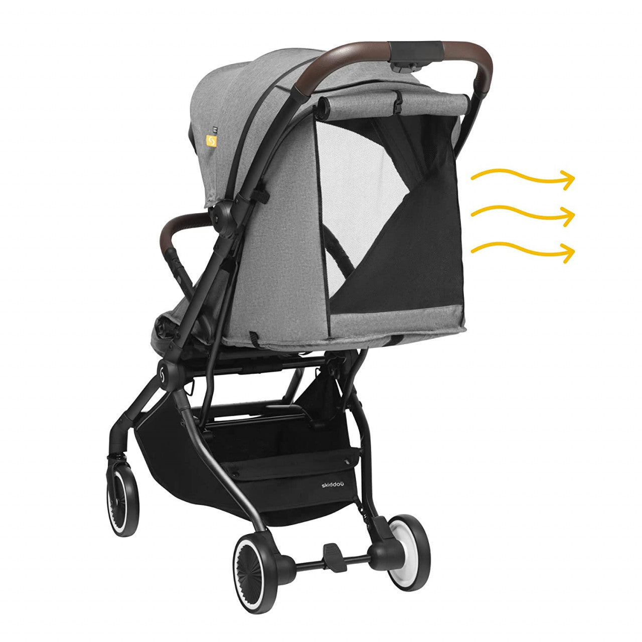 Carucior sport pliabil Skiddou Espoo+ Evening Shadow, ultracompact pentru calatorii, Gri inchis