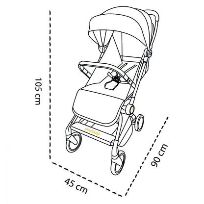 Carucior sport pliabil Skiddou Espoo+ Onyx, ultracompact pentru calatorii, Negru