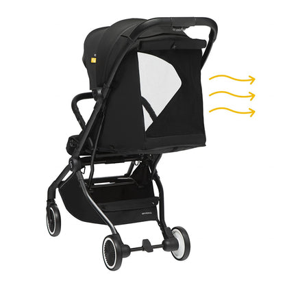Carucior sport pliabil Skiddou Espoo+ Onyx, ultracompact pentru calatorii, Negru