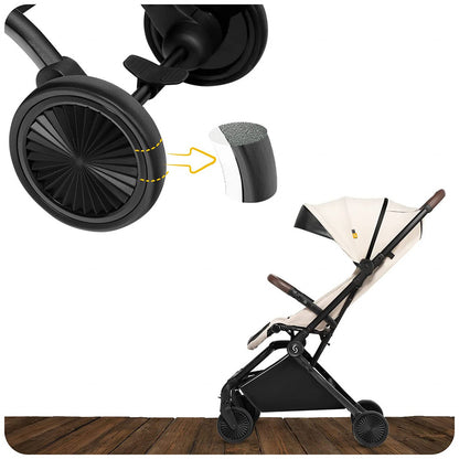 Carucior sport pliabil Skiddou Espoo+ Vanilla Delight, ultracompact pentru calatorii, Beige - Editie Limitata