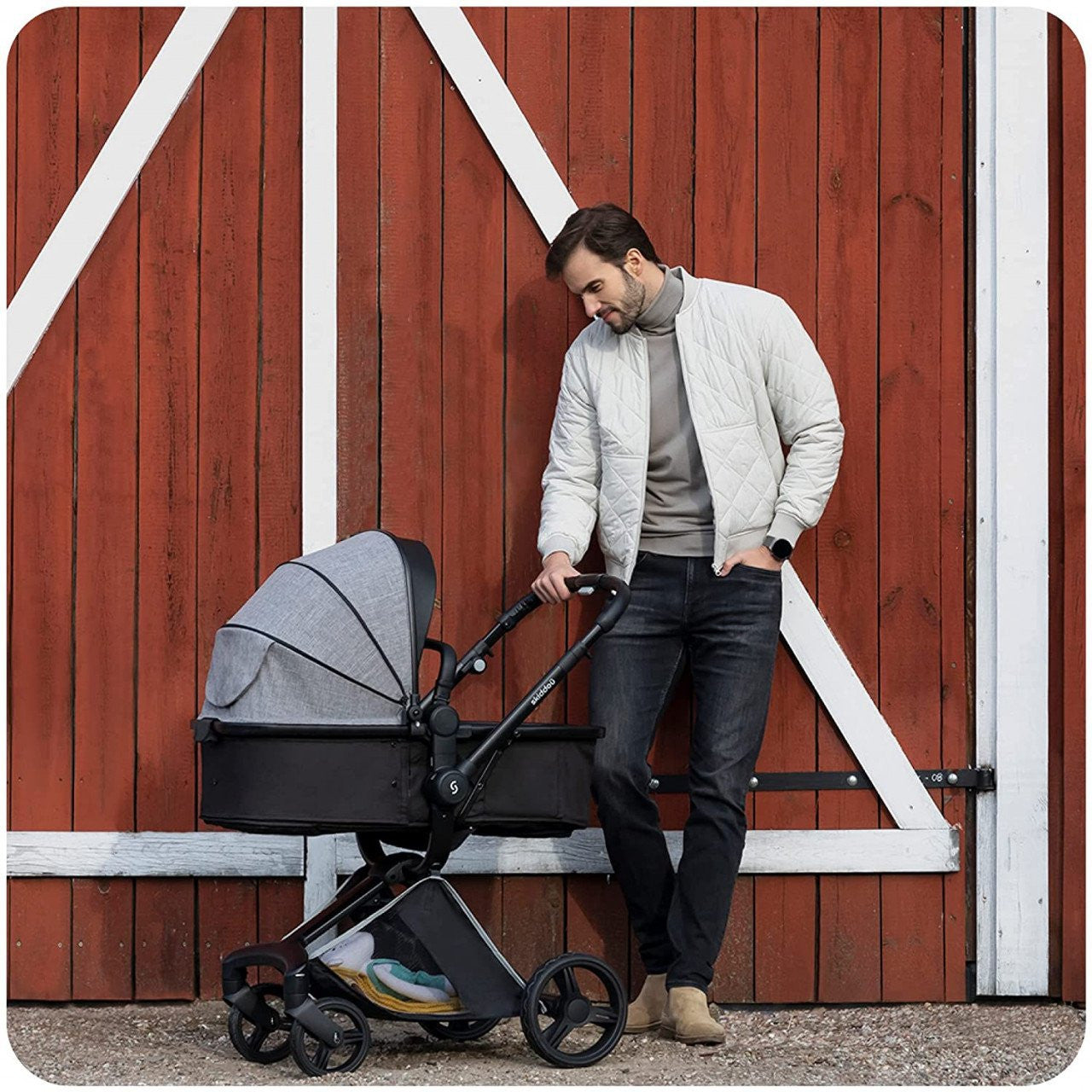 Carucior transformabil 2 in 1 Skiddou Nasjo Normandic Dream, Gri