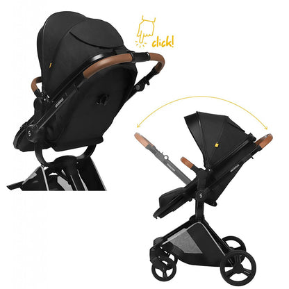 Carucior transformabil 2 in 1 Skiddou Nasjo Onyx, Negru