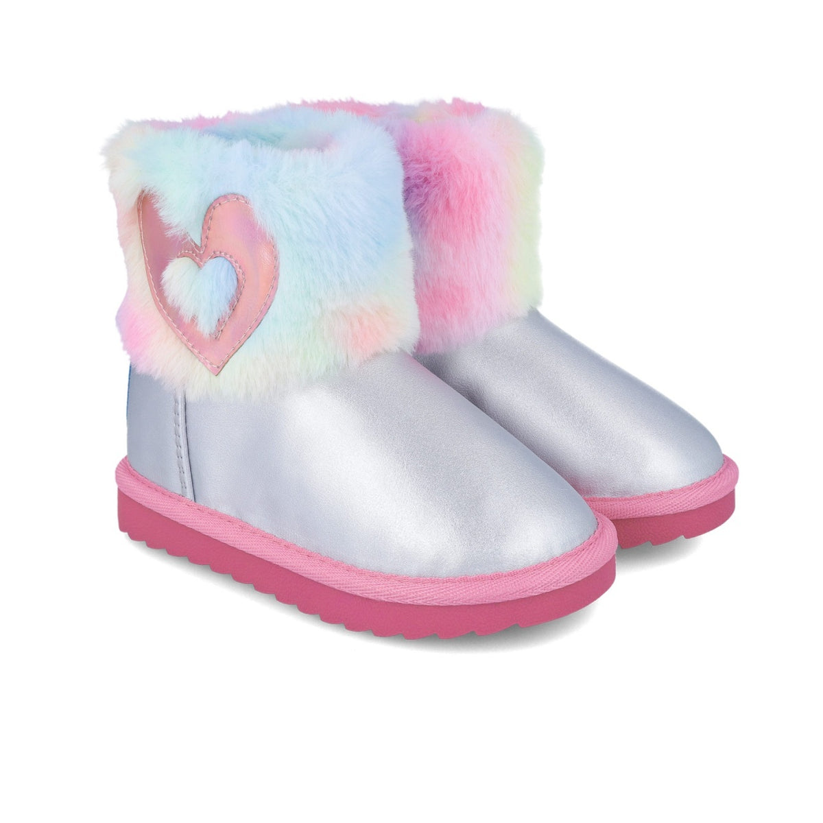 Cizmulite pentru fetite Inimioara, Agatha Ruiz De La Prada, argintiu -