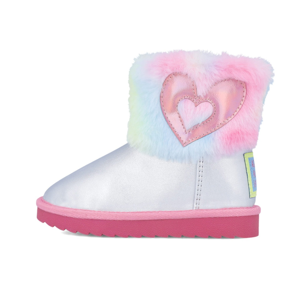 Cizmulite pentru fetite Inimioara, Agatha Ruiz De La Prada, argintiu -