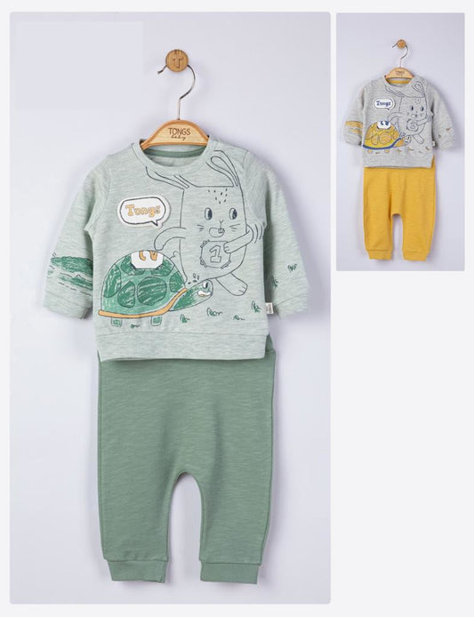Compleu 2 piese Broscuta pentru baietei, Tongs baby - Bluza, Pantaloni