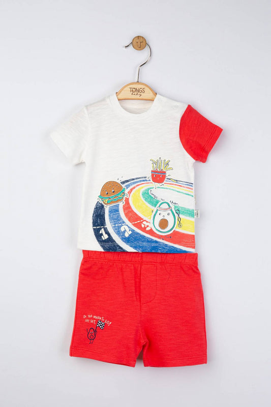 Compleu 2 piese Maraton pentru baietei, Tongs baby - Pantaloni, Tricou