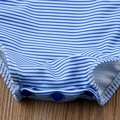 Costum de baie bleu cu dantela galbena Drool