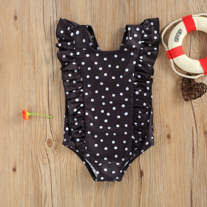 Costum de baie cu bulinute alb/negru Drool