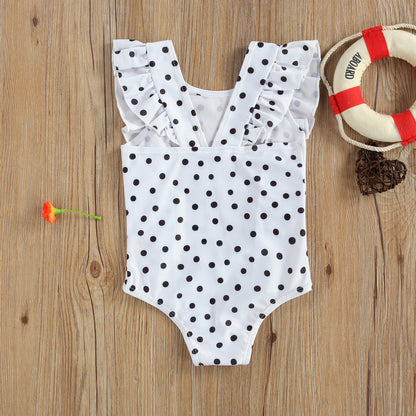 Costum de baie cu bulinute alb/negru Drool