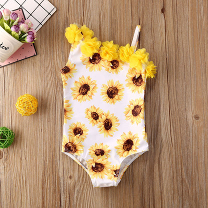 Costum de baie cu floricele atasate Drool