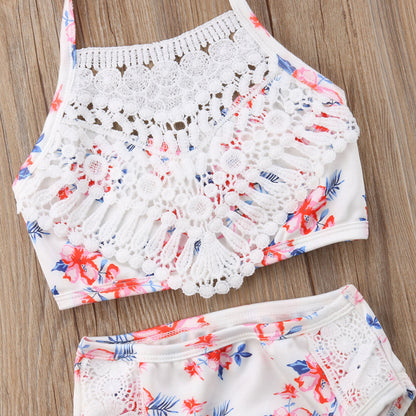 Costum de baie cu talie inalta si dantela Drool