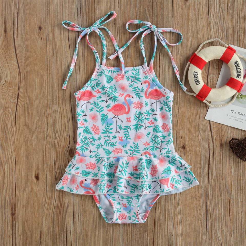 Costum de baie cu volan si bretelute Drool