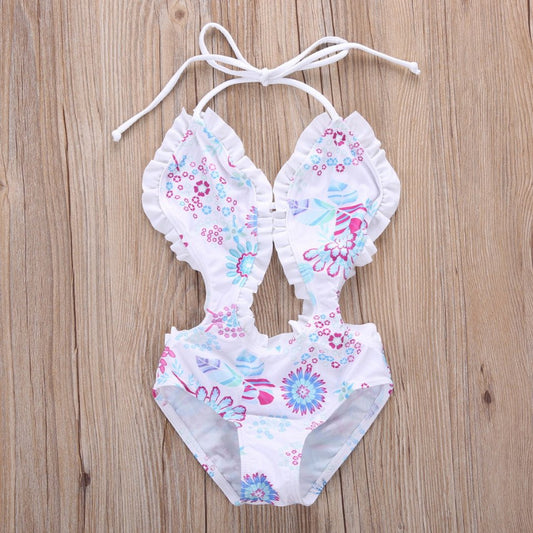 Costum de baie intreg alb Drool - Costume de baie copii