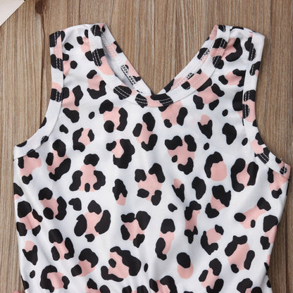 Costum de baie leopard roz cu volan Drool