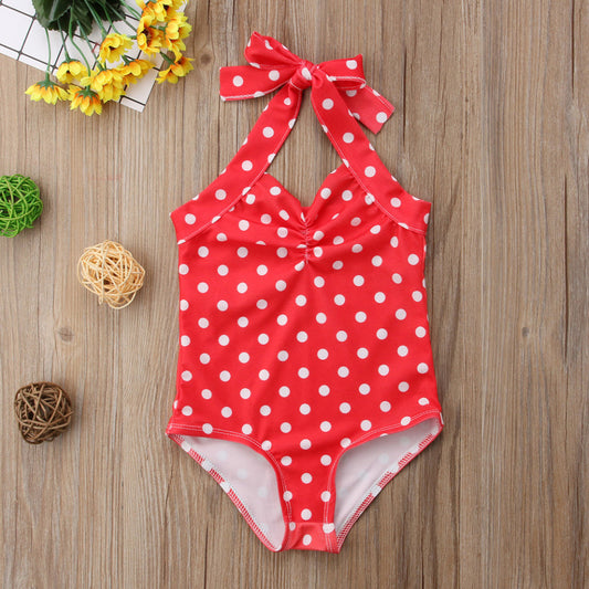 Costum de baie Rosu cu buline Drool - Costume de baie copii
