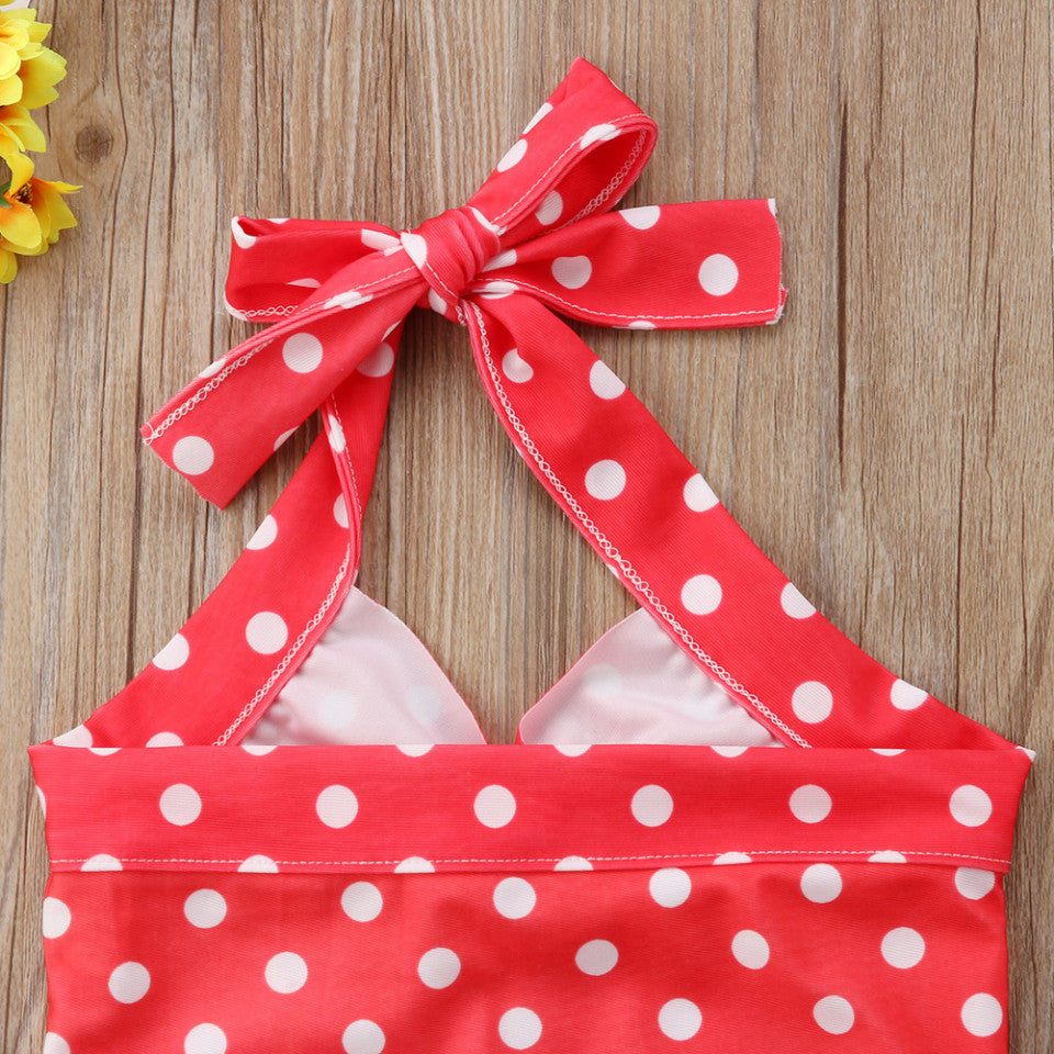 Costum de baie Rosu cu buline Drool