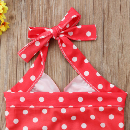 Costum de baie Rosu cu buline Drool