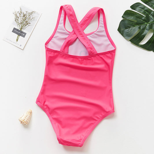 Costum de baie Roz bombon cu flamingo Drool - Costume de baie copii