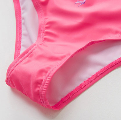 Costum de baie Roz bombon cu flamingo Drool