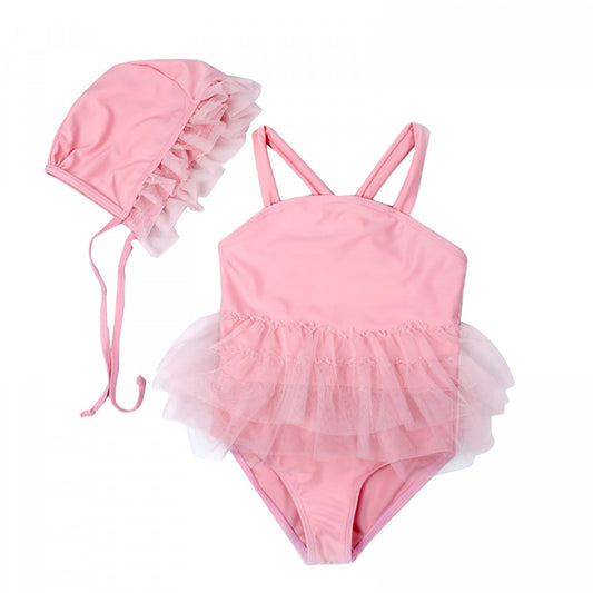 Costum de baie Roz cu caciulita Drool - Costume de baie copii