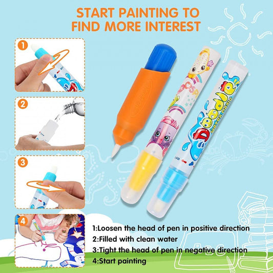 Covorasul Magic Drool Space- 100x80cm - Jucarie educativa de colorat cu apa Drool - Desenat, Colorat si Decupat