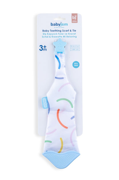 Cravata bebelusi cu accesoriu de dentitie BabyJem, bleu