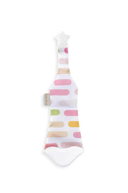 Cravata bebelusi cu accesoriu de dentitie BabyJem, roz