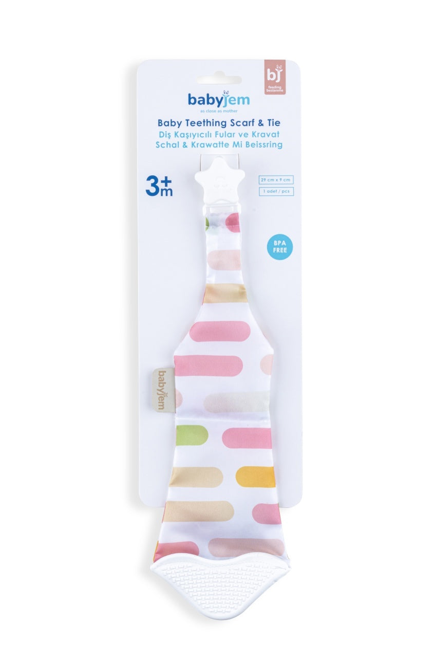 Cravata bebelusi cu accesoriu de dentitie BabyJem, roz