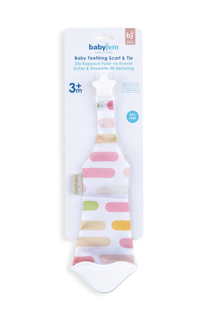 Cravata bebelusi cu accesoriu de dentitie BabyJem, roz