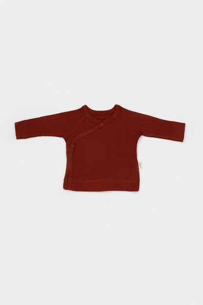 Cutie 4 piese pentru nou nascut - 100% bumbac organic - Caramiziu, BabyCosy