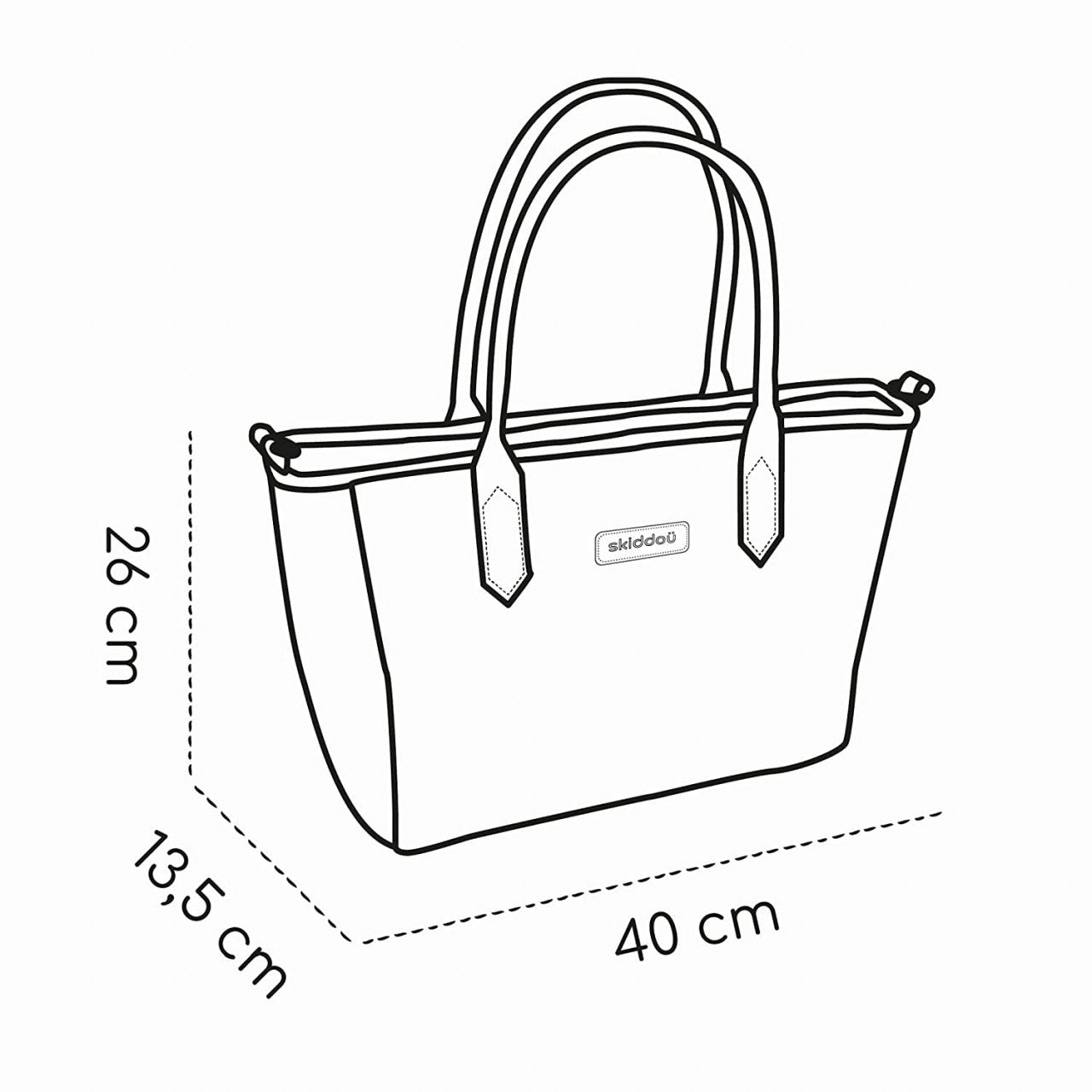 Geanta multifunctionala pentru parinti Skiddou Ingrid, Onyx, Negru