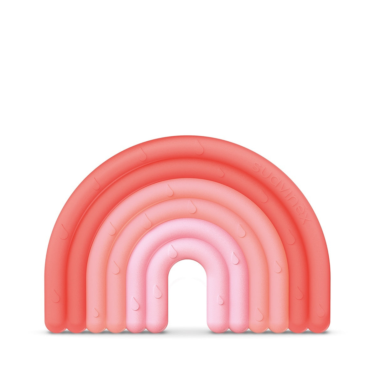 Inel de dentiție din silicon Curcubeu, roz, Suavinex